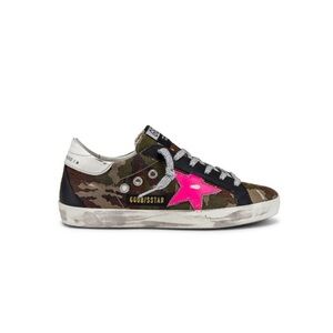 SUPERSTAR SNEAKER IN CAMO RIPSTOP LEATHER WITH PINK STAR
